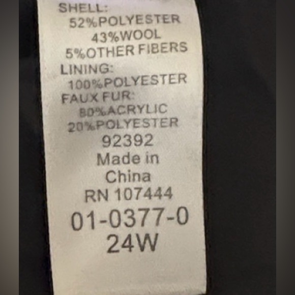 Jessica London Plus Size Long Wool-blend Coat With Faux Fur Collar 24 - Picture 9 of 9